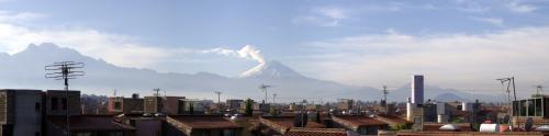 View of volcanoes from Ixtapaluca, Mexico City