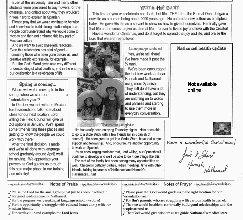 Newsletter November 2007 part 2