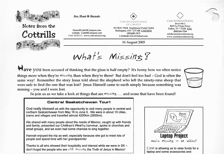 Newsletter August 2003 a