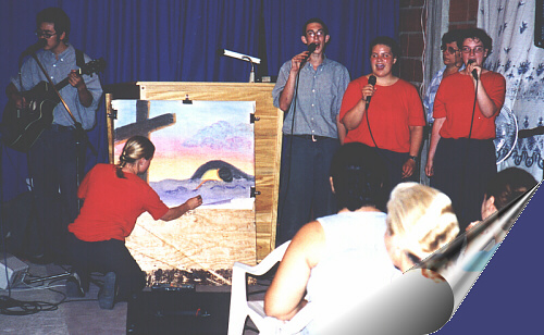 [Chalk art explaining the Gospel]